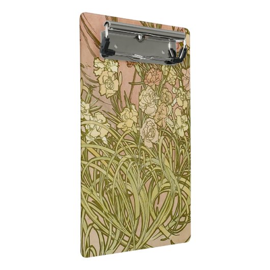 アールヌーボーアルフォンスミュシャフローラカーネーション花 ミニクリップボード (アングル)