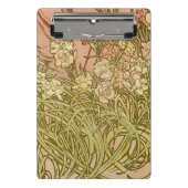 アールヌーボーアルフォンスミュシャフローラカーネーション花 ミニクリップボード (正面)