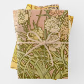 アールヌーボーアルフォンスミュシャフローラカーネーション花 ラッピングペーパーシート (インサイチュ)