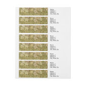 アールヌーボーアルフォンスミュシャフローラカーネーション花 ラップアラウンド宛名ラベル (シート)