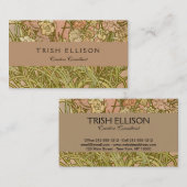 アールヌーボーアルフォンスミュシャフローラカーネーション花 名刺 (正面/裏面)