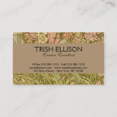 アールヌーボーアルフォンスミュシャフローラカーネーション花 名刺 (裏面)