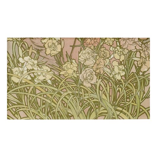 アールヌーボーアルフォンスミュシャフローラカーネーション花 名札 (正面)