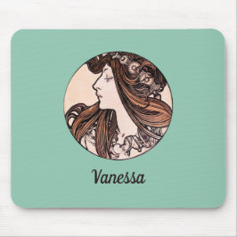 アールヌーボーアルフォンスミュシャブティックフーケネーム マウスパッド