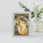 アールヌーボーアルフォンスミュシャプリンセスヒヤシンス ポストカード (スタンド正面)