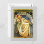 アールヌーボーアルフォンスミュシャプリンセスヒヤシンス ポストカード (正面/裏面)