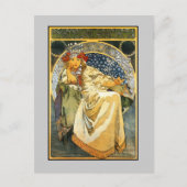 アールヌーボーアルフォンスミュシャプリンセスヒヤシンス ポストカード (正面)