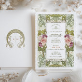 アールヌーボーアルフォンスミュシャマウヴダスティバラ 招待状