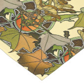 アールヌーボーアルフォンスミュシャメープル葉パターン ショートテーブルランナー (コーナー)