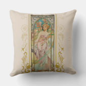 アールヌーボーアルフォンスミュシャモーニングアウェイクニング クッション (裏面)