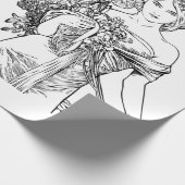 アールヌーボーアルフォンスミュシャ包装紙 ラッピングペーパー (角)