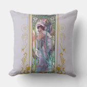 アールヌーボーアルフォンスミュシャ夕べ熟考 クッション (正面)