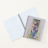 アールヌーボーアルフォンスミュシャ夕べ熟考 ノートブック (内部)