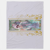 アールヌーボーアルフォンスミュシャ夕べ熟考 フリースブランケット (正面)