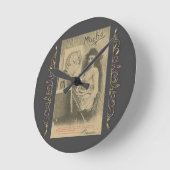 アールヌーボーアルフォンスミュシャ女性芸術モデル ラウンド壁時計 (傾斜)