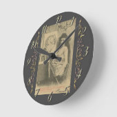 アールヌーボーアルフォンスミュシャ女性芸術モデル ラウンド壁時計 (傾斜)