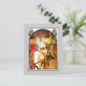 アールヌーボーアルフォンスミュシャ春フェスティバル ポストカード (スタンド正面)