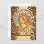 アールヌーボーアルフォンスミュシャ〔占星術の〕十二宮図ポストカード ポストカード (正面/裏面)