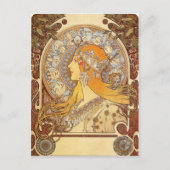 アールヌーボーアルフォンスミュシャ〔占星術の〕十二宮図ポストカード ポストカード (正面)