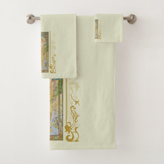アールヌーボーアルフォンスミュシャ-The Brightness of Day バスタオルセット (インサイチュ)