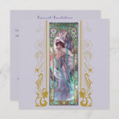 アールヌーボーアルフォンスミュシャfor any大事な行事 招待状 (正面/裏面)