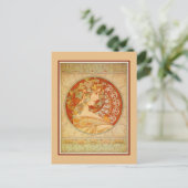 アールヌーボーアルフォンズミュシャ、モデル・アイビー ポストカード (スタンド正面)