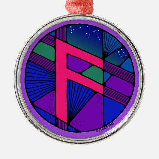 アールヌーボーアンスルーンオブインスピレーション メタルオーナメント (正面)