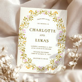 アールヌーボーアンティークフローラ結婚式招待状 招待状