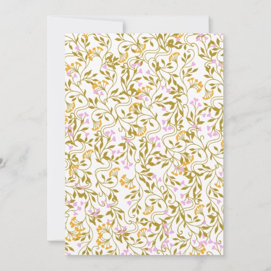 アールヌーボーアンティークフローラ結婚式招待状 招待状 (裏面)