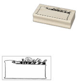 アールヌーボーアーティストブラシラベル/文房具 ラバースタンプ (押印)