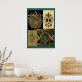 アールヌーボーアートパターンクリストファー・ドレッサー ポスター (キッチン)