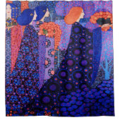 アールヌーボーアート,ダンテ,女性,モリス,カラフル,ビン シャワーカーテン (正面)