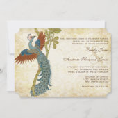 アールヌーボーアールデコピーコ結婚ックバード 招待状 (正面)