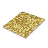 アールヌーボーア葉カンサスの花マスタードゴル タイル (側面)