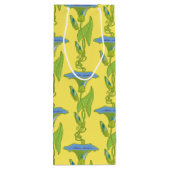 アールヌーボーイエローイポモアフローラ壁紙ダマスク ワインギフトバッグ (裏面)