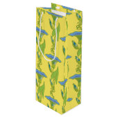 アールヌーボーイエローイポモアフローラ壁紙ダマスク ワインギフトバッグ (正面アングル)