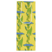 アールヌーボーイエローイポモアフローラ壁紙ダマスク ワインギフトバッグ (正面)