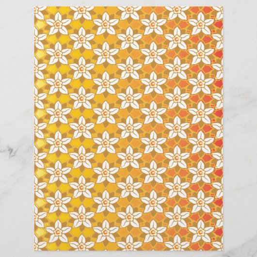 アールヌーボーイエロージョンキルフローラ壁紙ダマスク (正面)