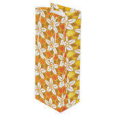 アールヌーボーイエロージョンキルフローラ壁紙ダマスク ワインギフトバッグ (正面アングル)