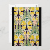 アールヌーボーイエローフラワーズ ポストカード (正面/裏面)