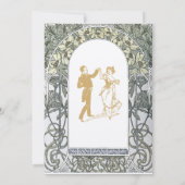 アールヌーボーイエローフローラ縁どバイアルフォンスミュシャ 招待状 (裏面)