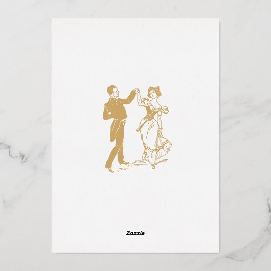 アールヌーボーイエローフローラ縁どバイアルフォンスミュシャ 箔招待状 (裏面)