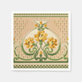 アールヌーボーイエローブークセメダリオンドリンク スタンダードカクテルナプキン (正面)