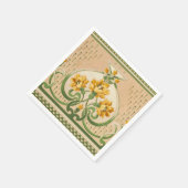 アールヌーボーイエローブークセメダリオンドリンク スタンダードカクテルナプキン (角)
