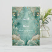 アールヌーボーイチョウ葉結婚式招待状 招待状 (スタンド正面)