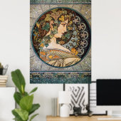 アールヌーボーイラストレーションバイアルフォンスミュシャ ポスター (ホームオフィス)