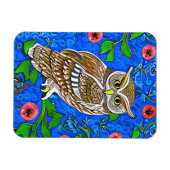 アールヌーボーインスパイアオバルトブルーのブラウン マグネット (横)