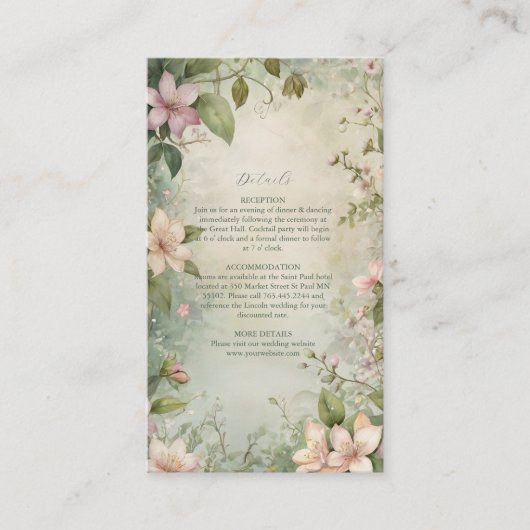 アールヌーボーインスパイアフローラ結婚交響曲 エンクロージャーカード (正面)