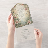 アールヌーボーインスパイアフローラ結婚交響曲 オールインワン招待状 (貼ってはがせる)