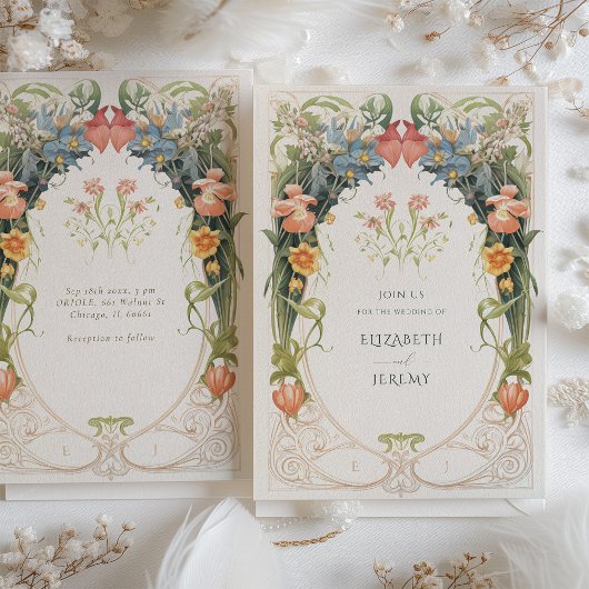 アールヌーボーインスパイアフローラ結婚交響曲 招待状